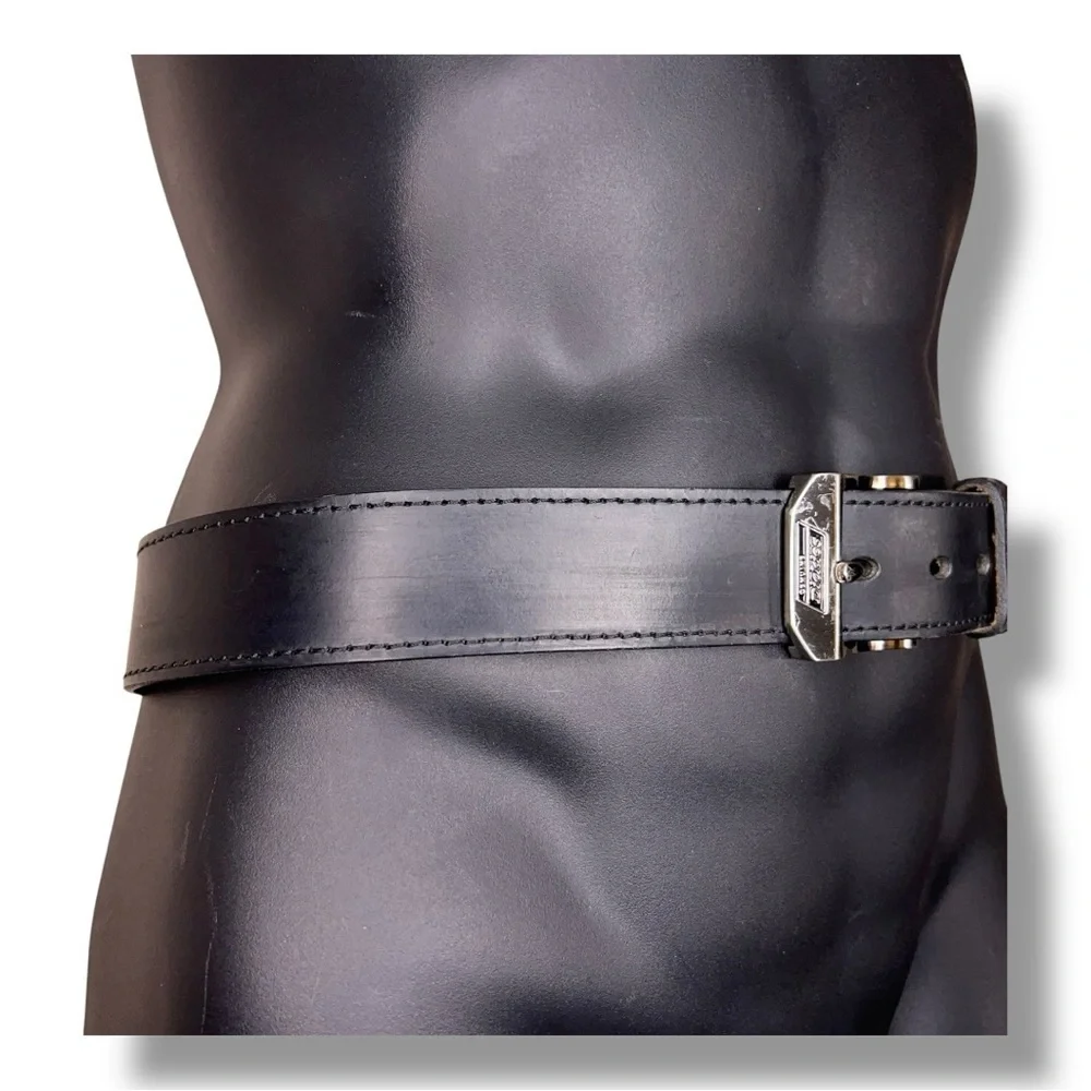 Size 36 Dickies Black Leather Belt Classic Silver Buckle